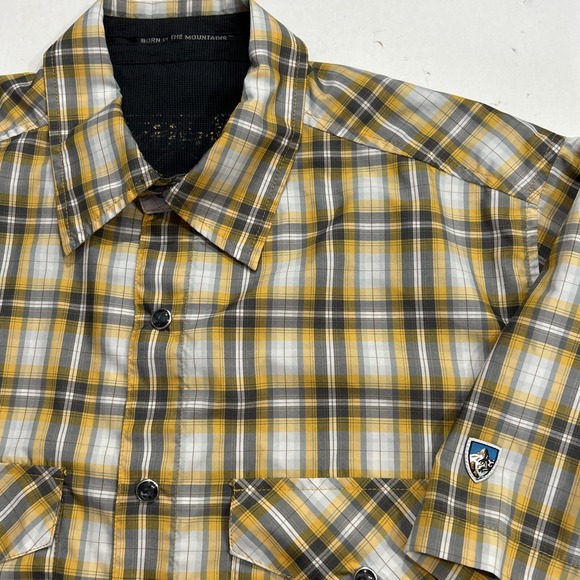Kuhl Mountain Grown Snap Front Plaid‎ Shirt Sz Small Short Sleeve 100% Poly 🥾 - Picture 6 of 11